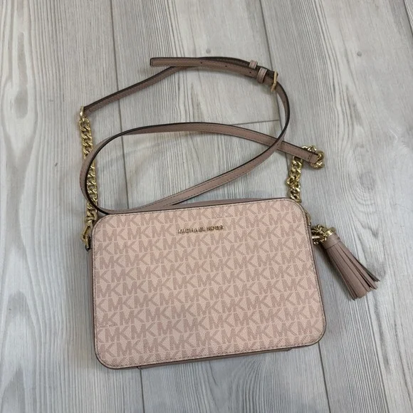 MICHAEL KORS Ginny Jet Set Medium Logo Camera Box Purse Crossbody Bag 32F8GF5M2B